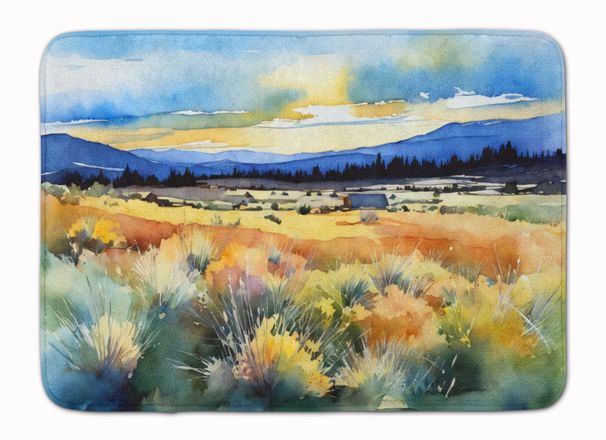 Nevada Sagebrush In Watercolor Memory Foam Kitchen Mat Machine Washable Anti-Fatigue Mat Cushion Comfort Bath Mat Or Kitchen Rug_maomaolike.com