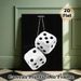 Fuzzy Dice Painting Poster, Monochrome Retro Hanging Fluffy Dice Poster, Nostalgic Stylish Decor Ideal For Home, Game Room, Garage_maomaolike.com