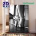 Ballet Pointe Shoes Painting Poster, Monochrome Elegant Dancer's Feet In Pointe Shoes Poster, Graceful Artistic Decor Suitable For Dance Studio_maomaolike.com