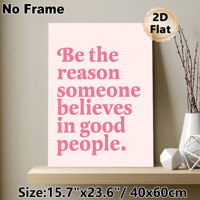 Inspirational Quote Painting Poster, Soft Pink Retro Typographic Poster, Uplifting Positive Message To Spread Kindness, Ideal For Bedroom, Living Room_maomaolike.com