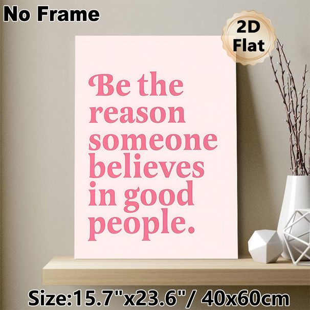 Inspirational Quote Painting Poster, Soft Pink Retro Typographic Poster, Uplifting Positive Message To Spread Kindness, Ideal For Bedroom, Living Room_maomaolike.com