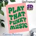 Play That Funky Music Quote Painting Poster, Retro Groovy Pink & Green Typography Poster, Vibrant Playful Text Art Ideal For Music Studio, Living_maomaolike.com