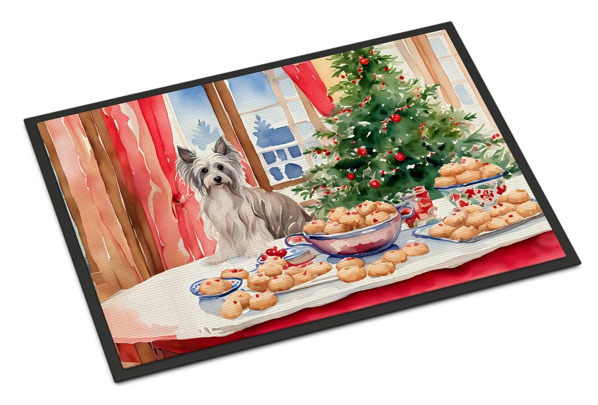 Chinese Crested Christmas Cookies Doormat Front Door Mat Indoor Outdoor Rugs For Entryway, Non Slip Washable Low Pile, 24H X 36W_maomaolike.com