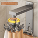 Gun Gray Kitchen Rotating Hook No-Drill Wall-Moed Storage Rack For Spatulas, Spoons, Cutting Boards, Adhesive Wall_maomaolike.com