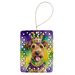 Airedale Terrier King Of Mardi Gras Porcelain Ornament Christmas Tree Hanging Decorations For Home Christmas Holiday, Rectangle, Gift, Multicolor_maomaolike.com