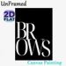 Brows Typography Painting Poster, Minimalist Monochrome Bold Lettering Poster, Sleek Eye-catching Decor Ideal For Beauty Studio, Bedroom Vanity Area_maomaolike.com
