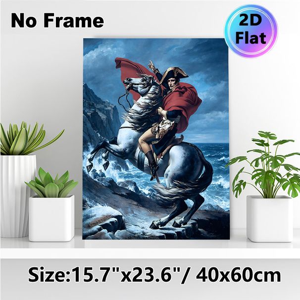 Napoleon Crossing The Alps Painting Poster, Dramatic Realistic Historical Scene Poster, Elegant Vintage Wall Decor Suitable For Home, Study And Office_maomaolike.com