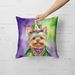 Yorkshire Terrier King Of Mardi Gras Throw Pillow Machine Washable, Indoor Outdoor Decorative Pillow For Couch, Bed Or Patio, 18Hx18W_maomaolike.com