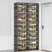 10 Tiers 40 Pairs Hard Plastic Shoe Storage Organizer Cabinet For Entryway, Large Stackable Collapsible Sneaker Shoe Box Organizer For Closet, Portable Folding Shoe Cabinet With Doors, Black_maomaolike.com