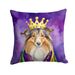 Sheltie King Of Mardi Gras Throw Pillow Machine Washable, Indoor Outdoor Decorative Pillow For Couch, Bed Or Patio, 18Hx18W_maomaolike.com