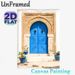 Moroccan Blue Door Painting Poster, Vintage Bohemian Ethnic Style Poster, Exotic Architectural Charm Ideal For Living Room, Hallway, Bohemian-inspired_maomaolike.com