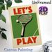 Tennis Themed Painting Poster, Vintage Retro Style Tennis Racket & Ball Poster, Eye-catching Sports-inspired Decor Ideal For Home Gym, Game Room And_maomaolike.com
