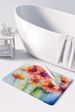 Gerbera Daisies In Watercolor Memory Foam Kitchen Mat Machine Washable Anti-Fatigue Mat Cushion Comfort Bath Mat Or Kitchen Rug_maomaolike.com