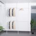 Double Clothing Rack, Adjustable Racks For Hanging Clothes, 2 Tier Clothes Heavy Duty Garment White Closet Freestanding System-White_maomaolike.com