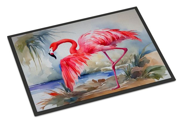 Flamingo Doormat Front Door Mat Indoor Outdoor Rugs For Entryway, Non Slip Washable Low Pile, 24H X 36W_maomaolike.com