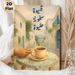 Mediterranean Coffee Alley Painting Poster, Soft Watercolor-style Scenery Poster, Nostalgic Coastal Alley View With Arabic Calligraphy, Ideal For_maomaolike.com