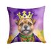 Border Terrier King Of Mardi Gras Throw Pillow Machine Washable, Indoor Outdoor Decorative Pillow For Couch, Bed Or Patio, 14Hx14W_maomaolike.com