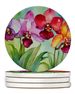Orchids In Watercolor Large Sandstone Coasters Pack Of 4 Absorbent Round Coasters Decor Gifts For Men Or Women, 4 In, Multicolor_maomaolike.com
