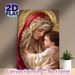 Virgin Mary And Child Religious Painting Poster, Exquisite Ornate Sacred Portrait Poster, Warm Serene Depiction Ideal For Home, Prayer Room And_maomaolike.com
