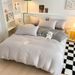 Factory Wholesale Washed Silk Four-Piece Solid Color Bed Sheet Single Duvet Cover Three-Piece Set Summer Simple_maomaolike.com