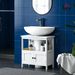 Pedestal Sink Storage Cabinet, Bathroom Under Sink Cabinet With 2 Doors And Open Shelf_maomaolike.com