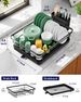 Kitsure Dish Drying Rack For Kitchen Counter, 12''W X 15.5''L, Black_maomaolike.com
