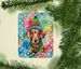 Dachshund Christmas Porcelain Ornament Christmas Tree Hanging Decorations For Home Christmas Holiday, Rectangle, Gift, Multicolor_maomaolike.com