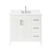 36 Inch Solid Wood Pre-assembled Bathroom Vanity With Power Supply--White_maomaolike.com