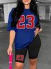 Women's Clothing Solid color all match digital printing two piece short sleeved shorts loose casual spring and summer_maomaolike.com