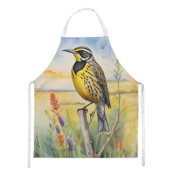 Kansas Western Meadowlark Apron Cooking Kitchen Server Baking Crafts Gardening For Adult Women Men, Unisex, Large, Multicolor_maomaolike.com