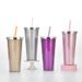 24OZ large capacity double layer plastic straw cup AS universal water cup for male and female students_maomaolike.com
