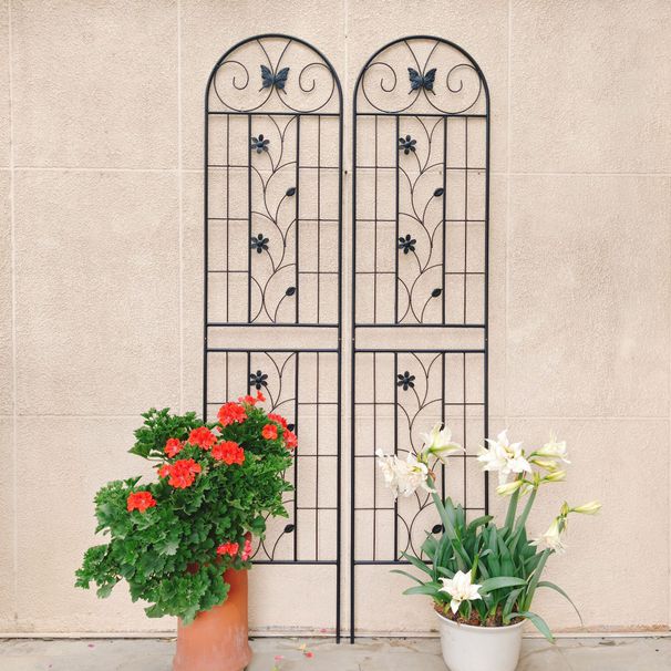 2 Pack Metal Garden Trellis 86.7" X 19.7" Rustproof Trellis For Climbing Plants Outdoor Flower Support Black_maomaolike.com