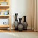 Desktop Vase, Brown Decorative Floor Vase, Classic And Neat Floor Vase, High Independent Flower Stand, Artificial Vine Vase, PVC Floor Vase, Home Decoration Flower Stand Set Of 3 Pieces_maomaolike.com