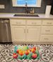 Tulips In Watercolor Memory Foam Kitchen Mat Machine Washable Anti-Fatigue Mat Cushion Comfort Bath Mat Or Kitchen Rug_maomaolike.com