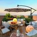 10 Ft Outdoor Patio Umbrella Solar Powered LED Lighted Sun Shade Market Waterproof 8 Ribs Umbrella With Crank And Cross Base For Garden Deck Backyard Pool Shade Outside Deck Swimming Pool_maomaolike.com