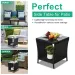 Outdoor Patio Wicker Side Table, Square End Table Bistro Coffee Table With Glass Top Storage Shelf For Porch Garden Backyard Black(SAME AS 70525212 )_maomaolike.com