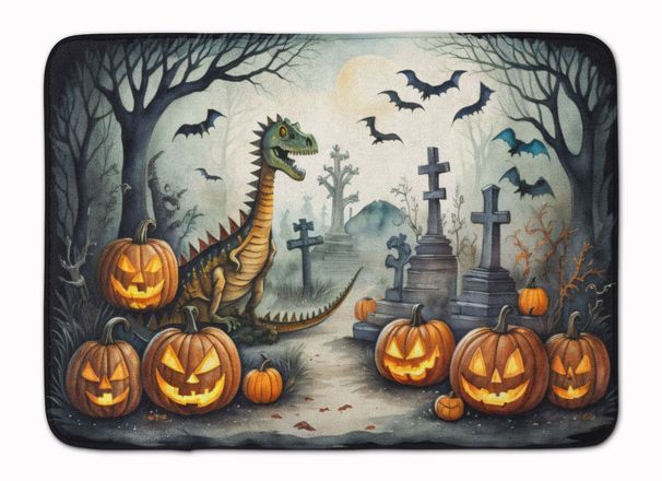 Dinosaurs Spooky Halloween Memory Foam Kitchen Mat Machine Washable Anti-Fatigue Mat Cushion Comfort Bath Mat Or Kitchen Rug_maomaolike.com
