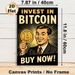 Bitcoin Investment Painting Poster, Vintage Retro Style Poster, Eye-catching Crypto-themed Design With Bold Text And Smiling Man Holding Bitcoin_maomaolike.com