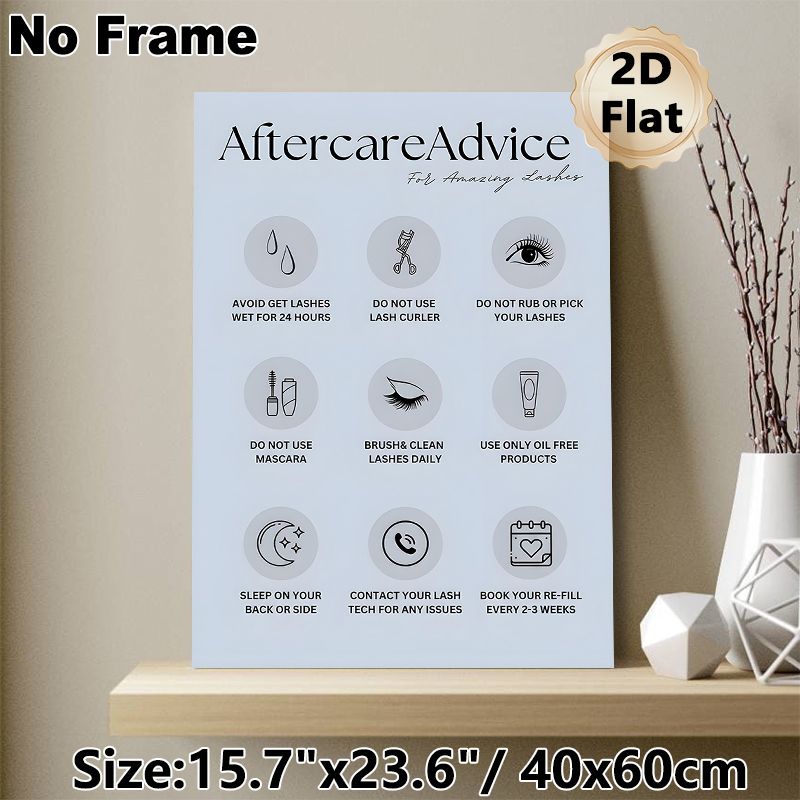 Lash Aftercare Advice Painting Poster, Minimalist Line Art Graphic Poster, Practical Lash Maintenance Guidance, Ideal For Beauty Salons And Lash_maomaolike.com