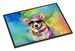 Corgi Hippie Dawg Doormat Front Door Mat Indoor Outdoor Rugs For Entryway, Non Slip Washable Low Pile, 24H X 36W_maomaolike.com