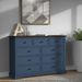 9 Drawer Dresser With Wooden Top, Tall Fabric Dresser & Chest Of Drawers For Bedroom Closet Living Room_maomaolike.com
