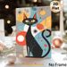 Mid-Century Modern Black Cat Painting Poster, Vibrant Retro Geometric Abstract Cat Poster, Stylish Starburst & Color-blocked Design Adds Artistic_maomaolike.com