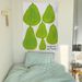 Six Beautiful Green Pears Fun Background Cloth Bedroom Bed Dormitory High-end Painting Fabric Vertical Hanging_maomaolike.com