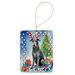 Scottish Deerhound Christmas Reindeer Porcelain Ornament Christmas Tree Hanging Decorations For Home Christmas Holiday, Rectangle, Gift, Multicolor_maomaolike.com
