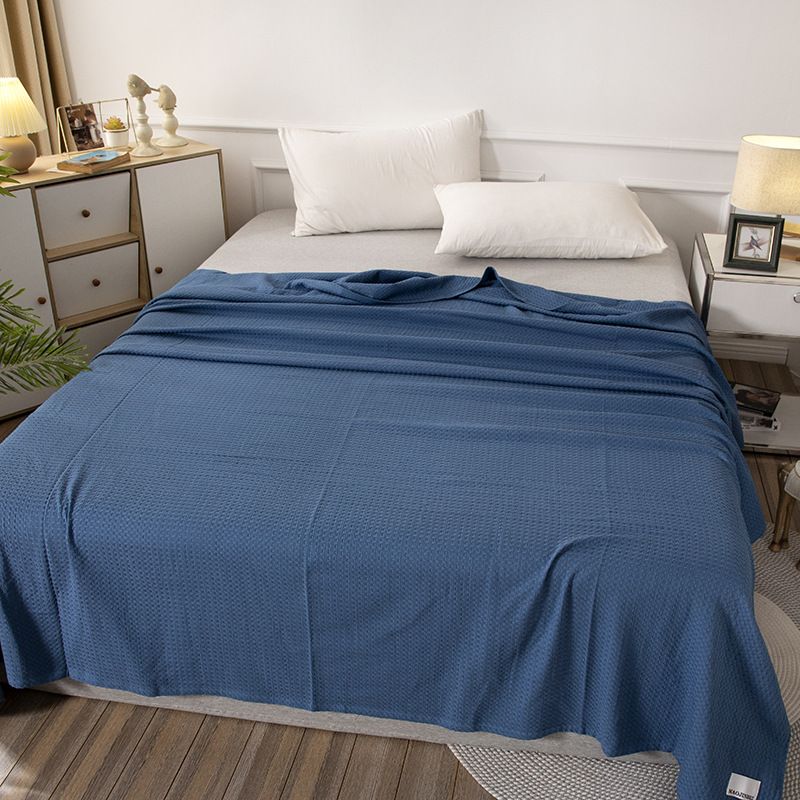 100% Cotton Waffle Weave Blanket - Summer Weight Throw Sofa/Bed Multi-Use Lightweight Cover For Nap Travel & Air_maomaolike.com
