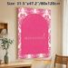 Mehndi Night Themed Painting Poster, Elegant Pink Damask Bordered Poster, Warm Welcome Decor Perfect For Traditional Mehndi Night Gatherings_maomaolike.com
