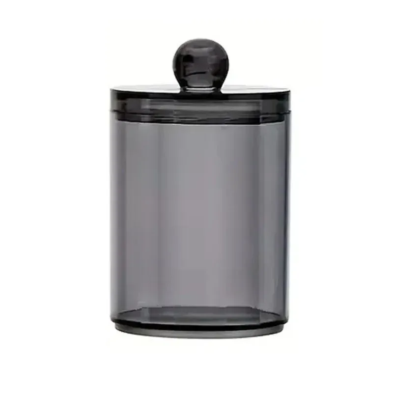 Clear Black Qtip Holder Dispenser With Lids Apothecary Jar Containers For Vanity Organizer Storage - Bathroom_maomaolike.com