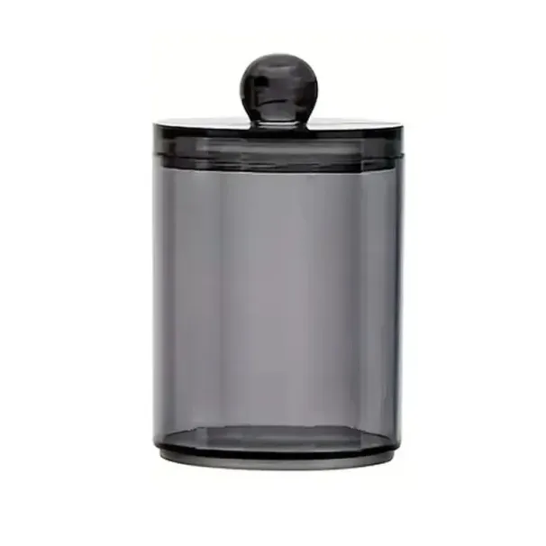 Clear Black Qtip Holder Dispenser With Lids Apothecary Jar Containers For Vanity Organizer Storage - Bathroom_maomaolike.com