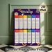 Division Math Painting Poster, Vibrant Color-coded Division Chart Poster, Practical Division Learning Reference For Study Room, Learning Space_maomaolike.com