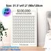 $100,000 Savings Challenge Painting Poster, Minimalist Envelope-style Savings Tracker Poster, Practical Design To Track And Reach Savings Goals, Ideal_maomaolike.com